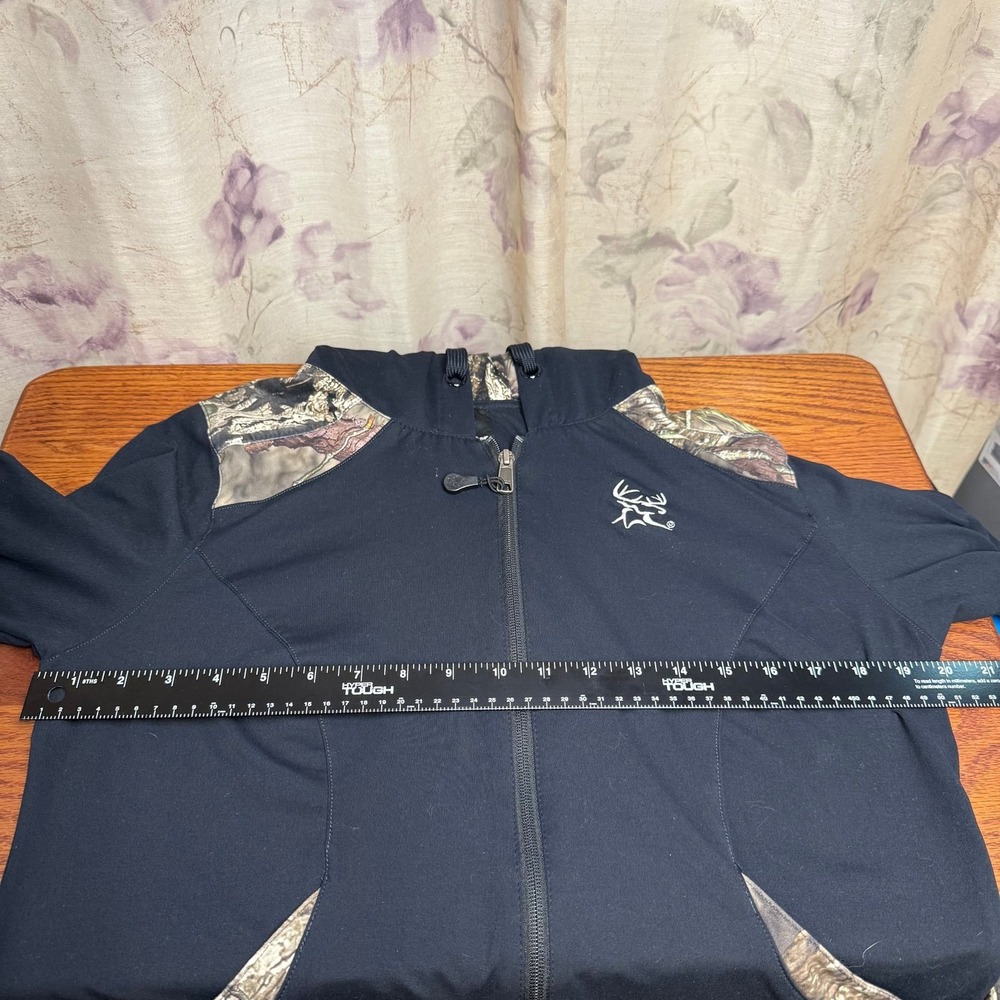 Bushmaster Mens Large Black Mossy Oak Camo Hoodie Jacket gorpcore hunting cabn - Picture 3 of 6